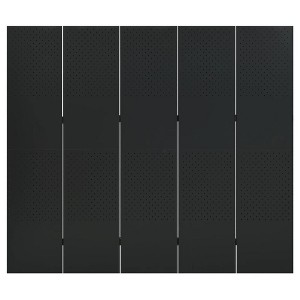 vidaXL Room Divider Freestanding Privacy Screen for Room Separation Steel - Black 78.7" x 70.9" - 1 of 4