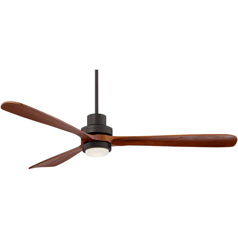 66" Casa Vieja Delta-Wing XL Rustic Farmhouse Indoor Ceiling Fan with LED Light Remote Control Oil Rubbed Bronze Walnut Wood for Living Room Kitchen, 1 of 10
