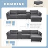 YOOCOZZ 4-Seat Chenille Sectional L-shaped Sofa with Storage Console, USB and Movable Ottoman, 124” - 4 of 4