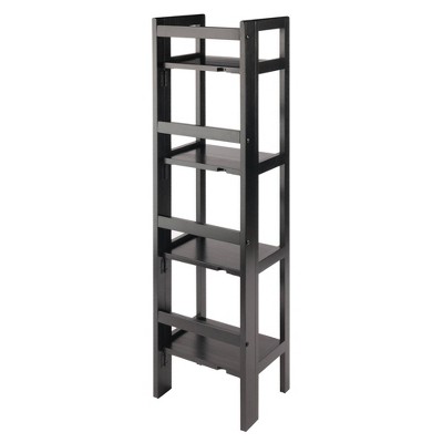 51.34" Black Solid Wood Folding Bookcase for Kids