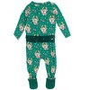 RuffleButts SoftSnooze Baby Girls Ruffle One Piece Footie Pajama - 2 of 4