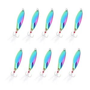 Unique Bargains Treble Hooks Metal Spinner Fishing Lures for Freshwater Saltwater Salmon 10 Pcs - 1 of 4