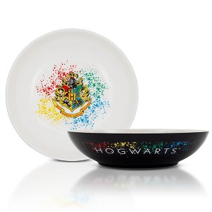 Silver Buffalo Harry Potter Hogwarts Crest 9-Inch Ceramic Coupe Dinner Bowl - 1 of 4
