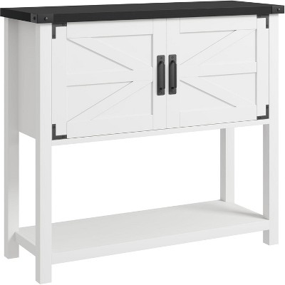 Farmhouse Entryway Table, Console Table with 2 Storage Cabinets, Coffee Bar Cabinet,for Kitchen, Hallway, Dining, Living Room