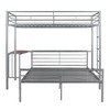 Twin over Full Metal Bunk Bed Frame with Desk, Twin Size Loft Bed with Separate Full Size Lower Bed for Kids - 4 of 4