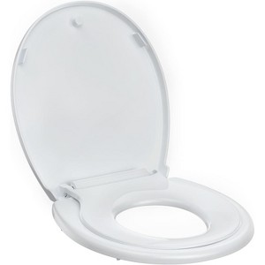 Round Toilet Seat With Toddler Seat, Quick-Release Structure Toilet Seat, Quick-Attach Hardware & Full Flat With Grip-Tight Bumpers - 1 of 4
