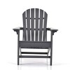 Wooden Outdoor Armchair and Ottoman Set, Classic Lounger Chair for Patio Comfort - Gray - 2 of 4