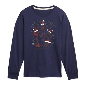 Boys' - Winnie the Pooh - Tigger, Pooh, Eeyore, & Piglet Christmas Crew Long Sleeve Graphic T-Shirt - 1 of 4