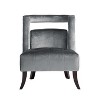 Inspired Home Salvador Velvet Button Tufted Armless Slipper Chair with Open Back Style - 3 of 4
