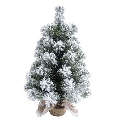 Transpac Artificial 18 in. Multicolor Christmas Snow Colorado Tree with Stand