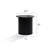 LuxenHome 15" Extra Small Accent Table Fluted Fir and MDF Wood Round Side Table Mid Century Modern Short End Table for Living Room, Bedroom Black - 3 of 4