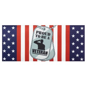 Dicksons Magnolia Garden Proud to Be a Veteran Dog Tags Flag 22 x 10 Inch Poly Rubber Doormat Insert - 1 of 2