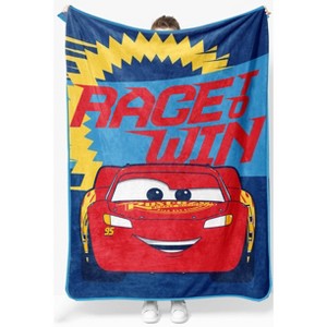 Jay Franco Disney Cars Lightning McQueen Wins Plush Throw Blanket - 1 of 4
