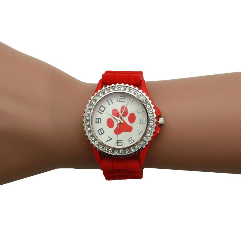 Olivia Pratt Every Day Silicone Paw and Rhinestones Colorful Women Watch, 5 of 6