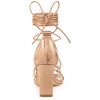 Allegra K Women's Square Toe Lace Up Strappy Chunky High Heels Sandals - 3 of 4