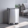 SEVOBAL Trash Can Kitchen Garbage Can Trash Cans Rectangle Stainless Steel with Soft Close Lid Step Foot Pedal Bathroom Toilet, Gray, 29"*22"*17" - 2 of 4