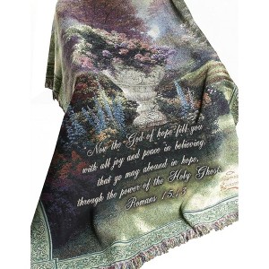 Manual Woodworks and Weavers Faith-Based Woven Tapestry Throw – Garden Scene by Thomas Kinkade - 1 of 3