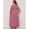 Women Plus Size 3/4 Sleeve V-Neck Ruched Dress - 2 of 4