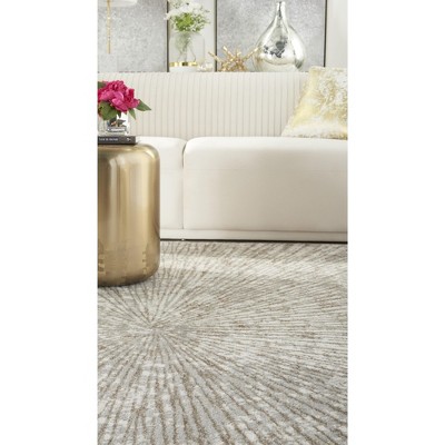Gray and Gold Abstract 8' x 10' Synthetic Area Rug