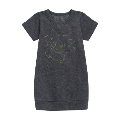 - Pokémon - Gengar Neon Graphic Short Sleeve Fleece Dress