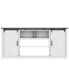 TV Stand for 70", Entertainment Center w/Storage Cabinets & Sliding Barn Doors, Modern Media TV Console Table w/Charging Station for Bedroom - 3 of 4