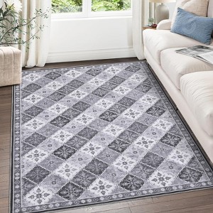 COZONY Rug Washable Large Area Rug for Living Room Bedroom, Non Slip Soft Grey Indoor Floor Carpet for Kitchen Dining Room Mat - 1 of 4