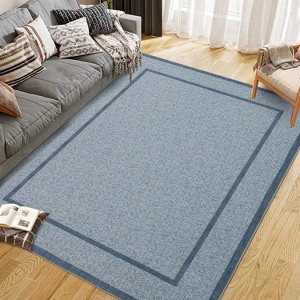 Washable Indoor Area Rug, Ultra Thin Non Slip Stain Resistant Floor Mat, Low Pile Soft Carpet for Living Room Dining Room Bedroom - 1 of 4