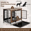 Costway 38” Heavy-Duty Rolling Dog Kennel on Wheels w/ Chew-Resistant Indoor Pet Furniture Wood Dog House Rustic Brown - 3 of 4
