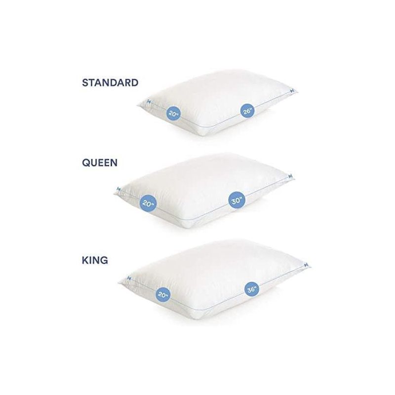 Continental Bedding Siberian 800FP 100% Goose Down Pillow Medium Support Pack of 1, 2 of 6