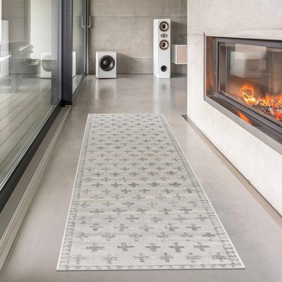 Hauteloom Tigris Swiss Cross Ivory&Gray Area Rug