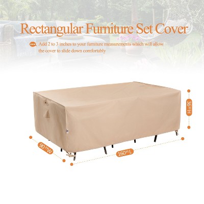 Waterproof Outdoor Patio Rectangular Cover - Beige - Dancing Garden Collection