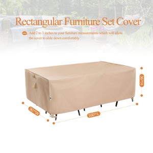 Waterproof Outdoor Patio Rectangular Cover - Beige - Dancing Garden Collection - 1 of 4