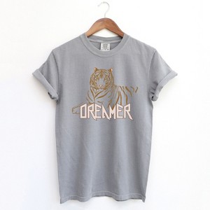 Simply Sage Market Women's Dreamer Tiger Short Sleeve Garment Dyed Tee - 1 of 2