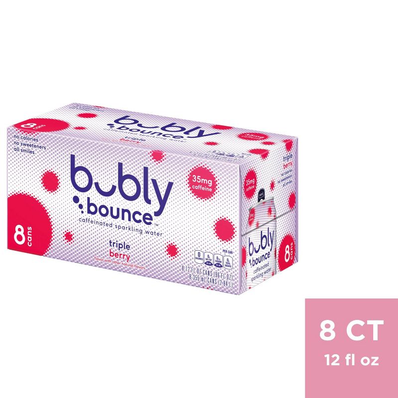 bubly bounce Triple Berry Sparkling Water - 8pk/12 fl oz Cans, 1 of 10
