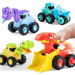 Joyfy Baby Car Toys for 1 2 3 Years Old Boys Girls, 4Pcs Dinosaur Truck Toys for Toddlers, Birthday Gift for Kids - 1 of 4