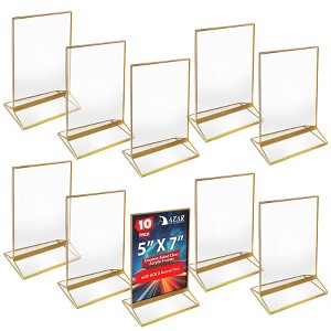Azar Displays Double-Sided Clear Acrylic Frames with Accent Trim 5" x 7", 10-Pack - 1 of 4