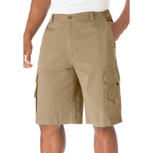Boulder Creek by KingSize 12" Side Elastic Denim Cargo Shorts - 1 of 4