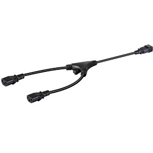 Monoprice Heavy Duty Splitter Power Cord - 2 Feet - Black | IEC 60320 C20 to 2x IEC 60320 C13, 14AWG, 15A, SJTW, 100-250V - 1 of 4