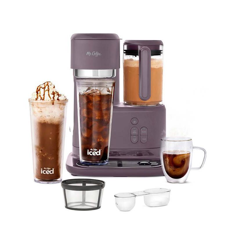 Mr. Coffee Frappe Single-Serve Iced and Hot Coffee Maker/Blender with 2 Reusable Tumblers and Coffee Filter, 1 of 10