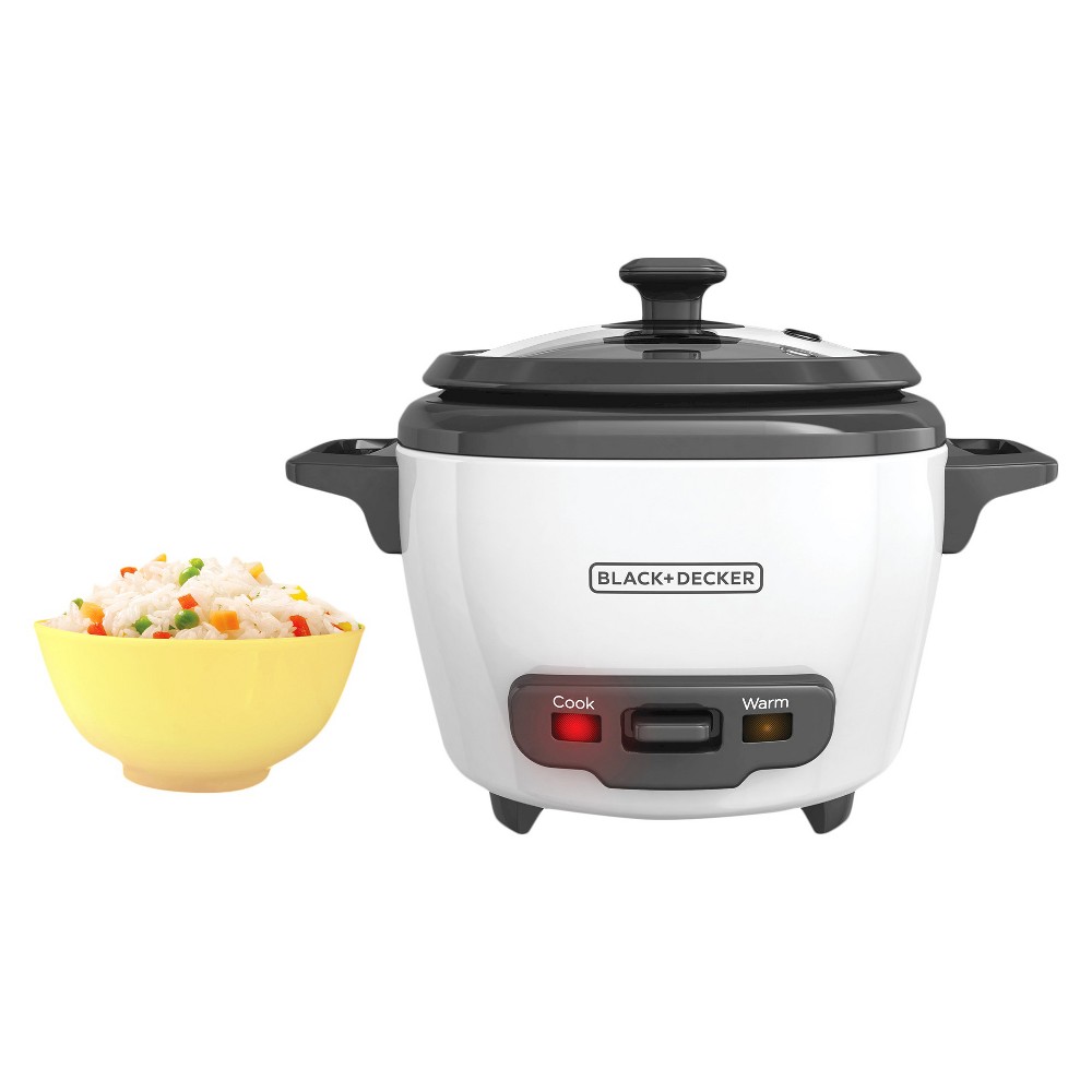 BLACK+DECKER RC503 3 Cup Rice Cooker, White