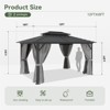 Aoxun 10'x12' Hardtop Gazebo with Aluminum Frame Canopy, Double Galvanized Steel Roof with Breathable Netting and Curtains - 4 of 4
