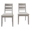 CasePiece White Wooden Dining Chair With Warm Grey Cover (Set of 2) - 3 of 4