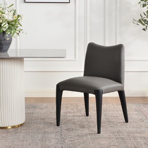 KINWELL Top-Grain Genuine Leather Modern Upholstered Dining Chair - 1 of 4