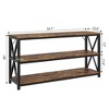 55 Inch Entryway Table, Narrow Long Console Table with Storage, 3 Tier Wood Sofa Table for Living Room - 2 of 4