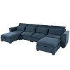 Modular Convertible Sofa with 2 Storage Ottomans, U-Shaped Oversized Sofa Set, Free Configuration Sectional Couch for Living Room-Maison Boucle - 4 of 4