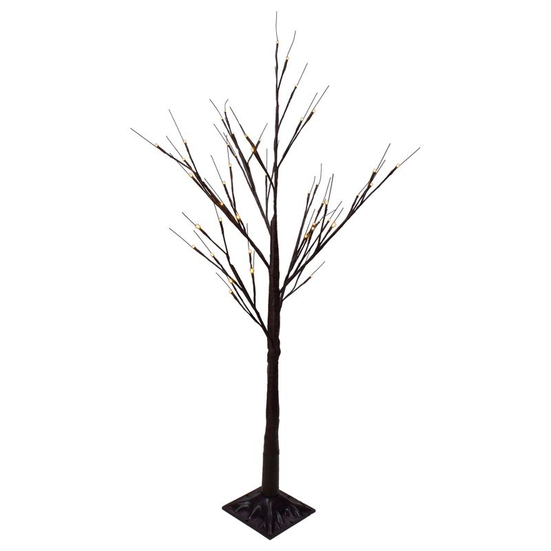 Northlight 4' LED Lighted Christmas Brown Birch Twig Tree Outdoor Decoration - Warm White LIghts, 3 of 7