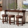 4-Piece Bar Height Dining Set with Counter Height Table and 3 PU Upholstered Bar Stools - 2 of 4