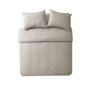 Twin XL Nina Ii Embossed Comforter Set Taupe - VCNY Home, Brown