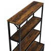 NicBex Bookcases for Living Room 4 Tier Rustic Wood Metal Freestanding Open Book Shelf Corner Bookcase with Drawers for Home Office - 3 of 4