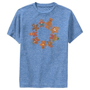 Boy's Marvel Christmas Gingerbread Cookie Circle Performance Tee - 1 of 4